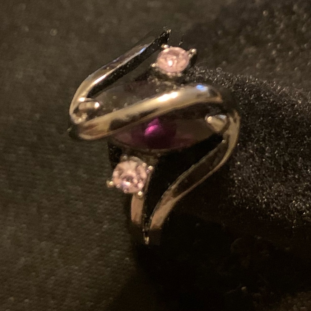 Women’s White Gold Plated Ring, Gemstone/zirconium